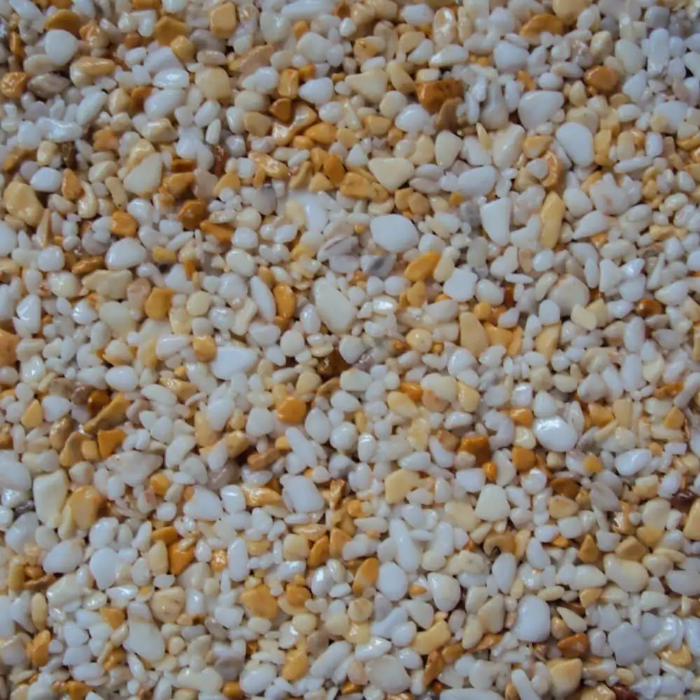Steinteppich Farbe Gelb-Weiss – Naturmarmor-Granulat für Balkon und Terrasse in Nürtingen